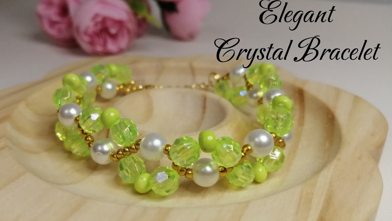 Elegant Crystal and Pearl Bracelet Making✨ Easy Tutorial #diy #handmade #tutorial #craft #jewelry