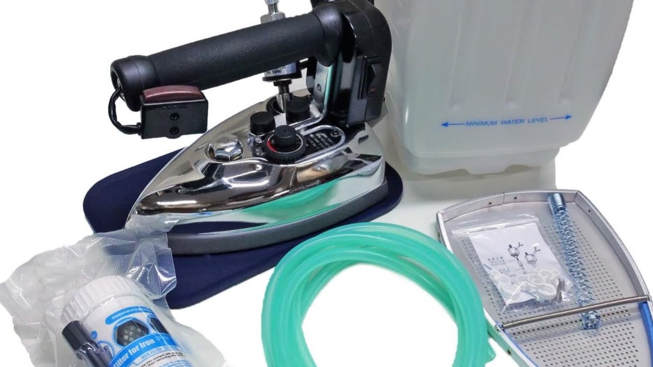 Consew CES-85AF Gravity Feed Commercial Electric Steam Iron Complete Set