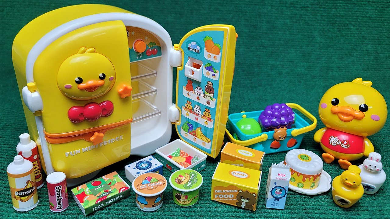 7 Minutes Satisfying with Unboxing Yellow Duckie Refrigerator Play-set, Review Toys ASMR (no music)