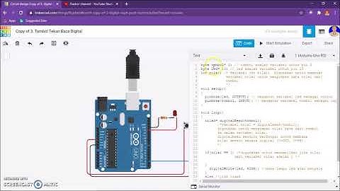 27. Simulasi Tinkercad Arduino - Tombol Tekan Baca Digital (if-else)