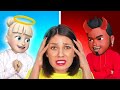 ANGE ET DÉMON ME CONTRÔLENT || Personnages Emoji dans la Vraie Vie ! Bien VS Mal par 123 GO! SCHOOL