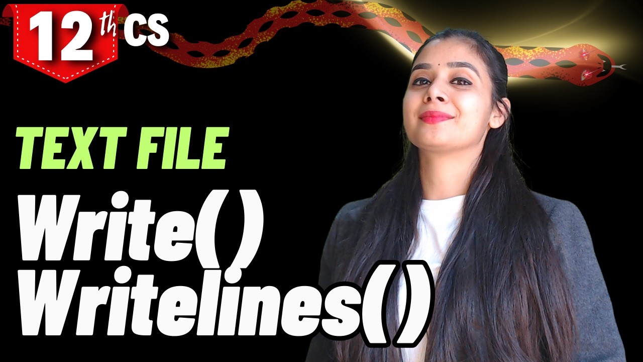 write(), writelines() | TEXT File | File Handling | Class 12 CS - YouTube