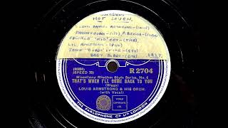 1939 LOUIS ARMSTRONG - Thats When Ill Come Back To You PARLOPHONE 10 R2704