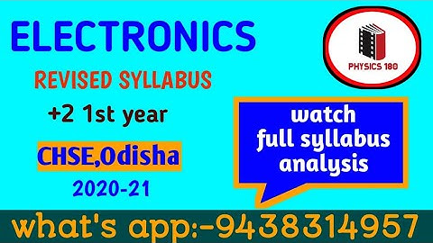 125#ELECTRONICS 1ST YEAR reduced SYLLABUS ANALYSIS2020-2021#physics180