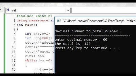 C++ to convert a decimal number to octal number