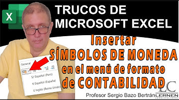 Cómo insertar SÍMBOLOS DE MONEDA en el menú de formato de CONTABILIDAD
