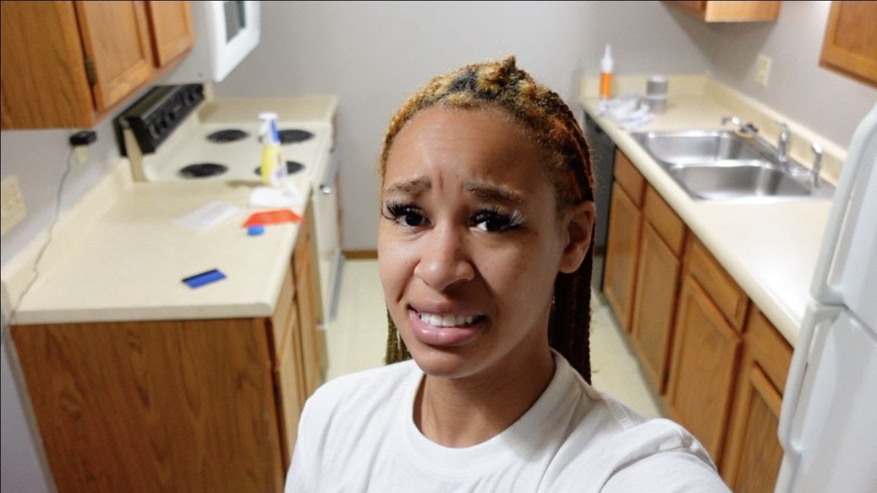 moving series ep.2 putting contact paper on kitchen countertops YouTube