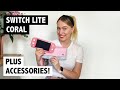 Nintendo Switch Lite Coral + Travel Carry Case/Storage Bag