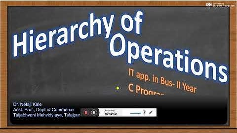 Hierarchy of operations.