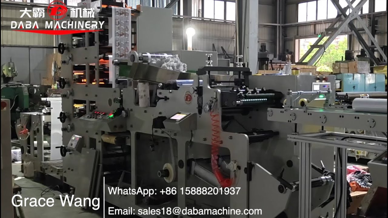 4 Color Flexo Printing Machine With Rotary Die Cutting And Non-Stop ...
