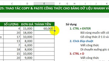 #TIP25: Thao tác COPY & PASTE công thức cho bảng dữ liệu NHANH VÀ CHUẨN
