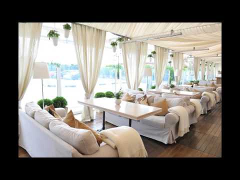 Оформление террасы и кафе шторами