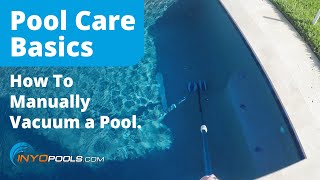 Telescoping pole - http://bit.ly/38yzh0c, vacuum head (type depending
on pool surface) http://bit.ly/2retjzt, hose http://bit.ly/2v8khy9, in
this video, we explain how to manually a ...