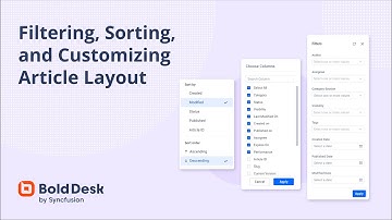 Filtering, Sorting, and Customizing Article Layout