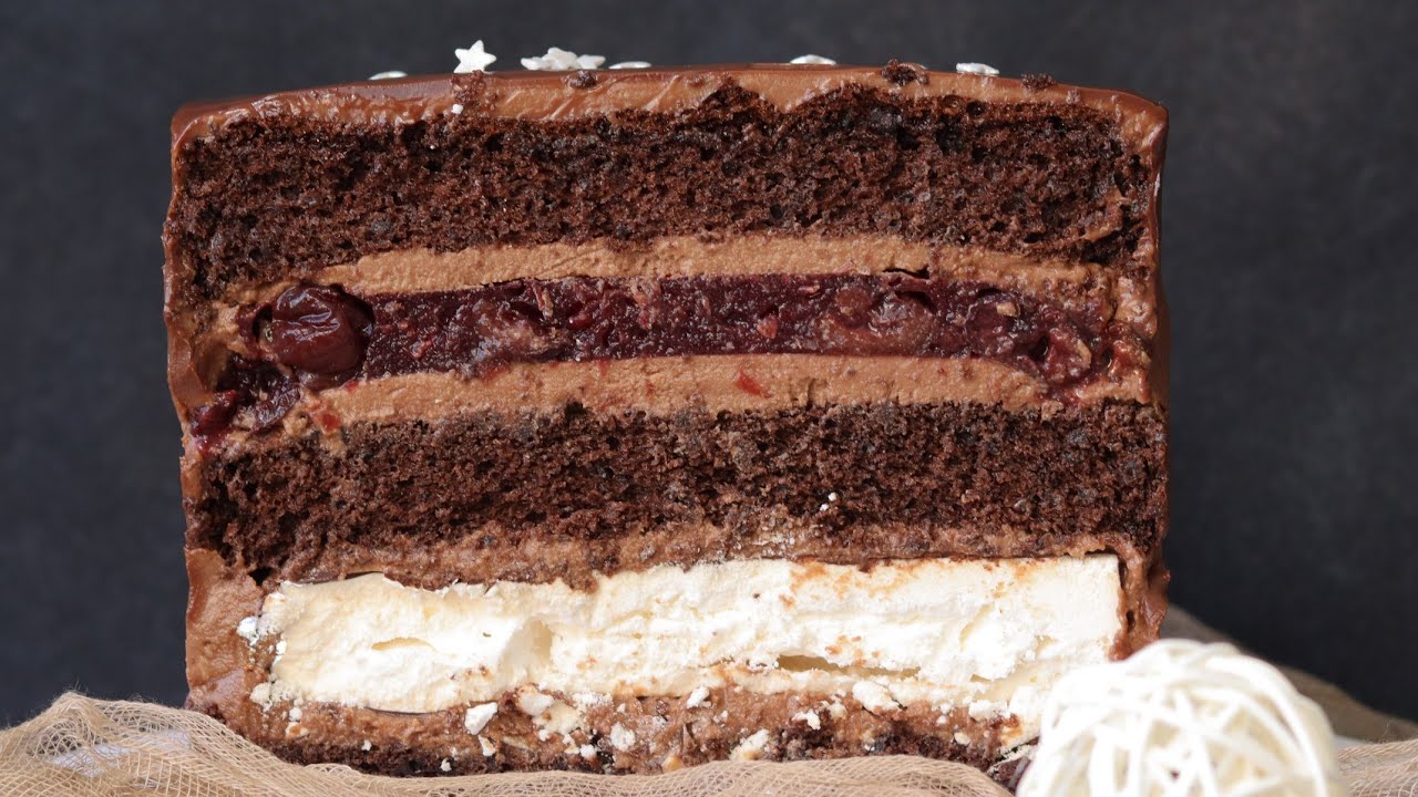 ТОРТ КОТОРЫЙ ВАС УДИВИТ🤎 ШОКОЛАДНЫЙ ТОРТ С БЕЗЕ И ВИШНЕЙ 🤎Сhocolate meringue cake