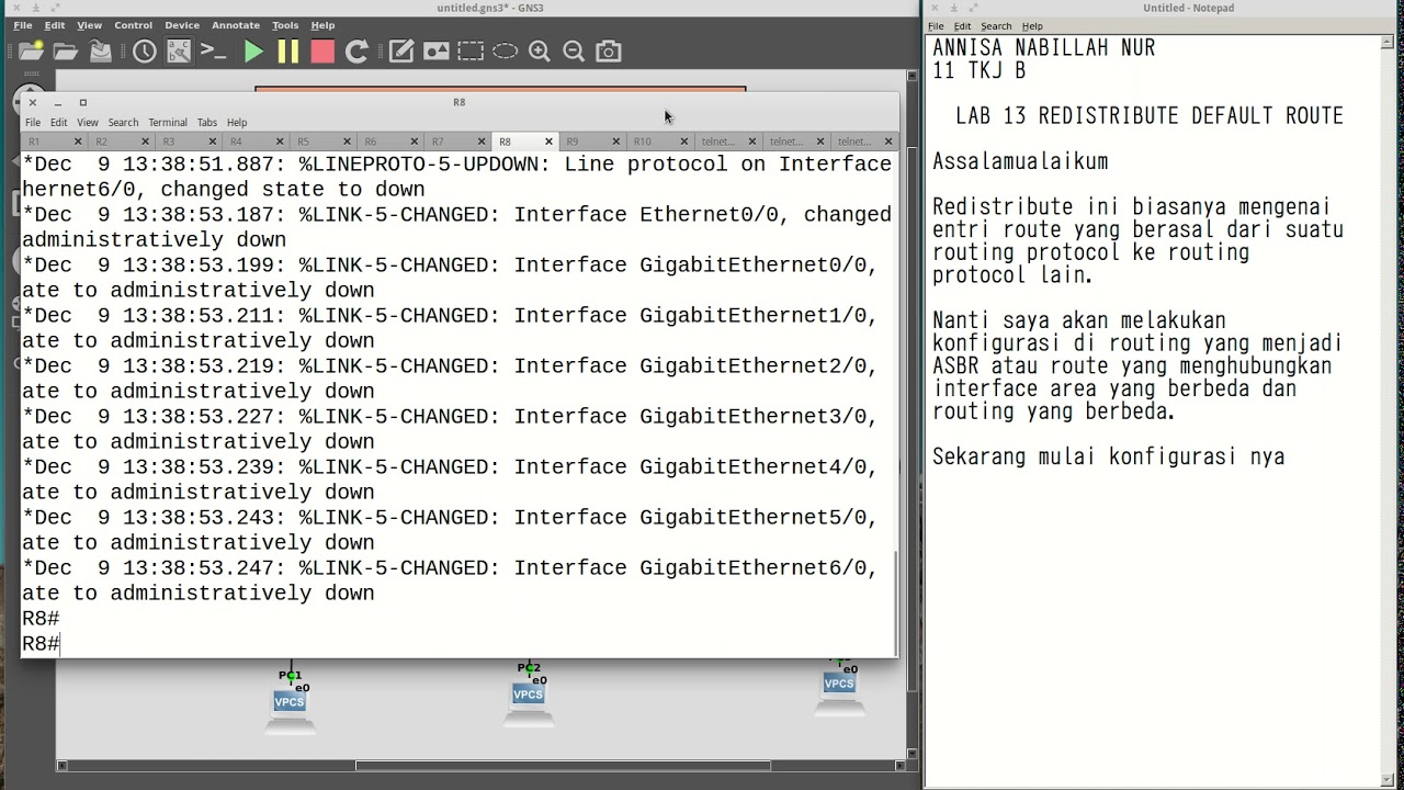 REDISTRIBUTE DEFAULT ROUTE LAB 13 YouTube