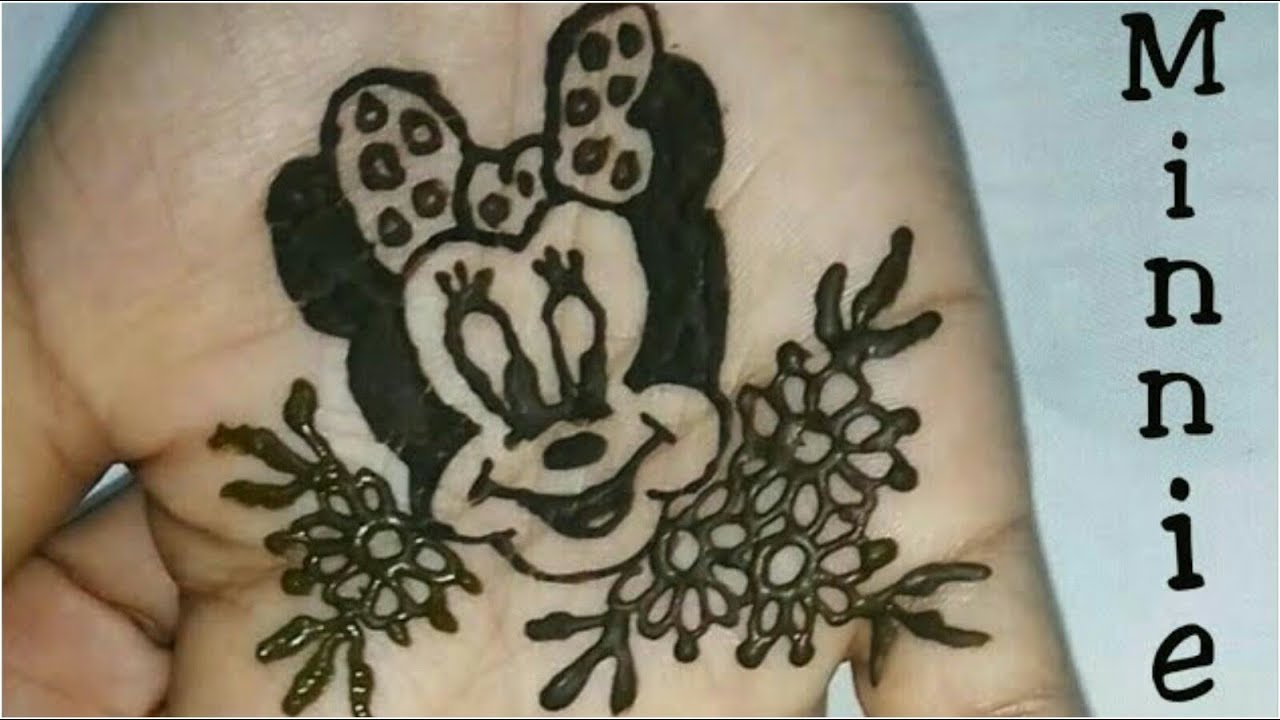 Minnie mehandi tattoo||Cartoon character mehandi||Beautiful Minnie mehandi||Easy  Minnie henna tattoo - YouTube