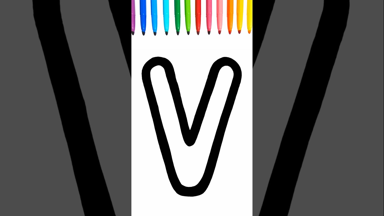 Ayo Menggambar dan Mewarnai Huruf V