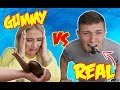 REAL FOOD VS GUMMY FOOD CHALLENGE!! 'EXTREME EDITION!' ( EATING A SCORPION )