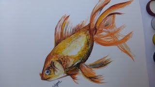 طريقة رسم وتلوين سمكة بالألوان المائية #ألوان مائيةHow to draw and color a fish in watercolor