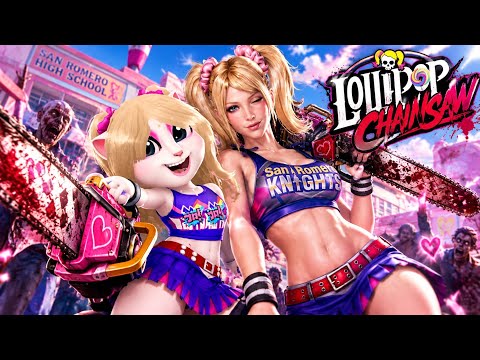 LOLLIPOP CHAINSAW dress up challenge | My Talking Angela 2 🍭🪚🎀 #lollipopchainsaw