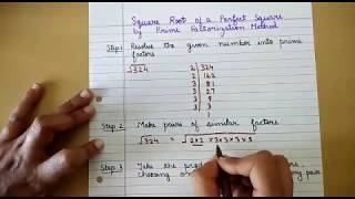 A very easy way to find square root by prime factorization.