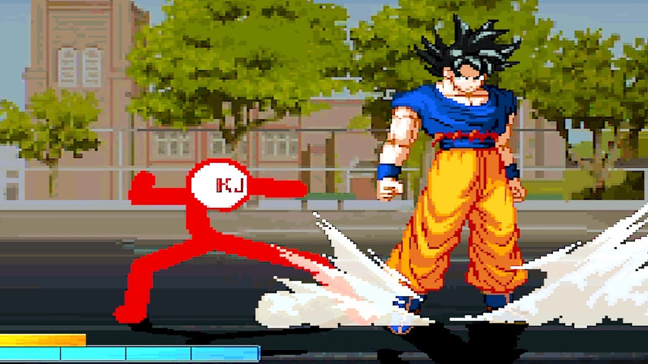 TEAM  KJ  &  SON GOKU -ALL FORMS-  BATTLES WITH MUGENS IN SURVIVAL MODE