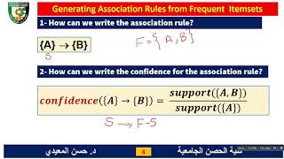 Data Mining-Lecture 16-Generating Association Rules from Frequent Itemsets