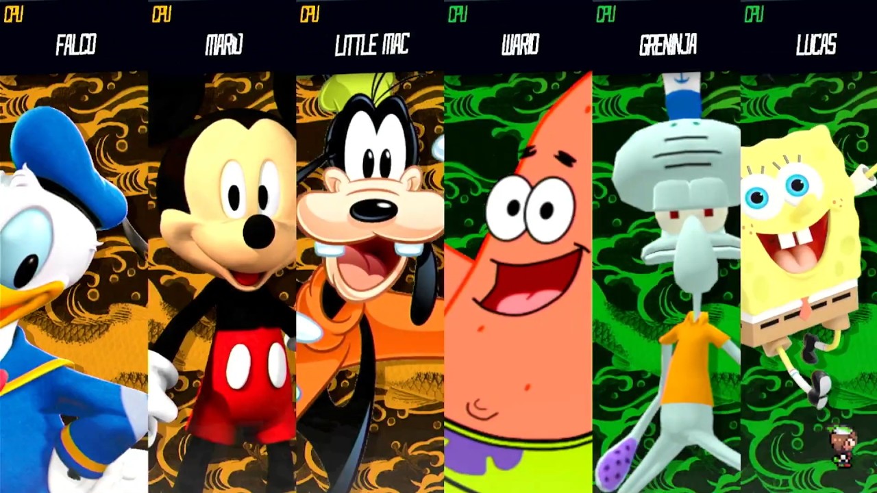 Spongebob Vs Mickey Mouse Club House - Super Smash Bros Mods