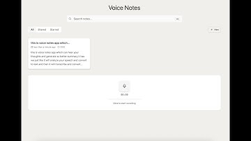 VoiceNotes - One shot prompt challenge (Bolt hackathon)