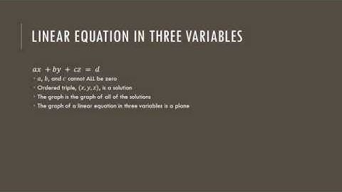 A2 3.5 Graphing Linear Equations in Three Variables