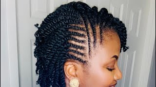 How To Two Strand Twists/Fat Twists Updo On Natural 4c Type Curly Hair.