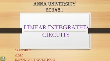 Linear Integrated Circuits/EC3451/Important questions 21 reg #annauniversity #education #exam
