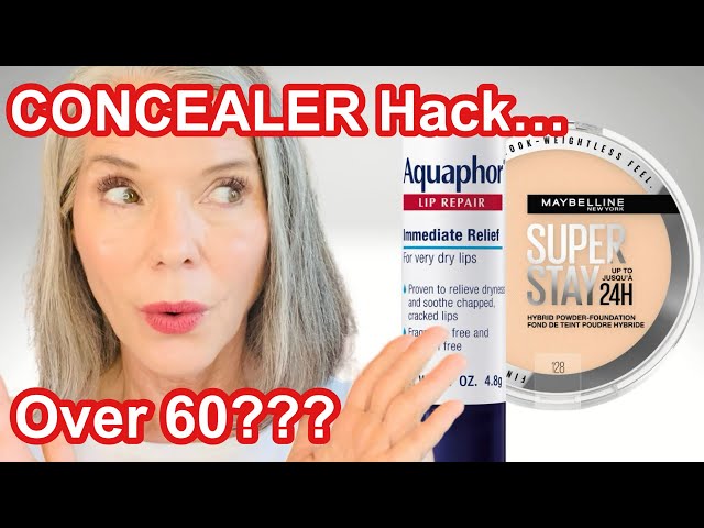 Viral Concealer Hack...LIP BALM?!  For Smoother, Creaseless Under eyes Over 60?? class=