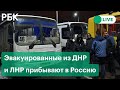 Эвакуированные жители ДНР и ЛНР прибывают в Россию. Прямая трансляция