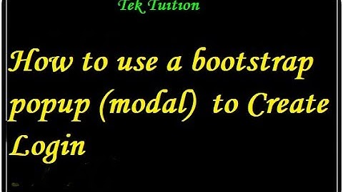 Bootstrap Modal Popup