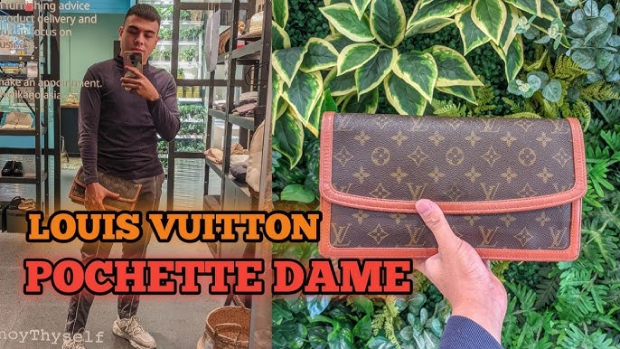 Auth Louis Vuitton Monogram Pochette Dame GM Clutch Hand Bag Old