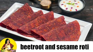 Beetroot and Sesame Roti (Healthy Breakfast) by Tarla Dalal