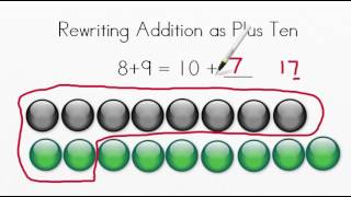 AdaptedMind Math - Rewriting Addition as Plus Ten Lesson