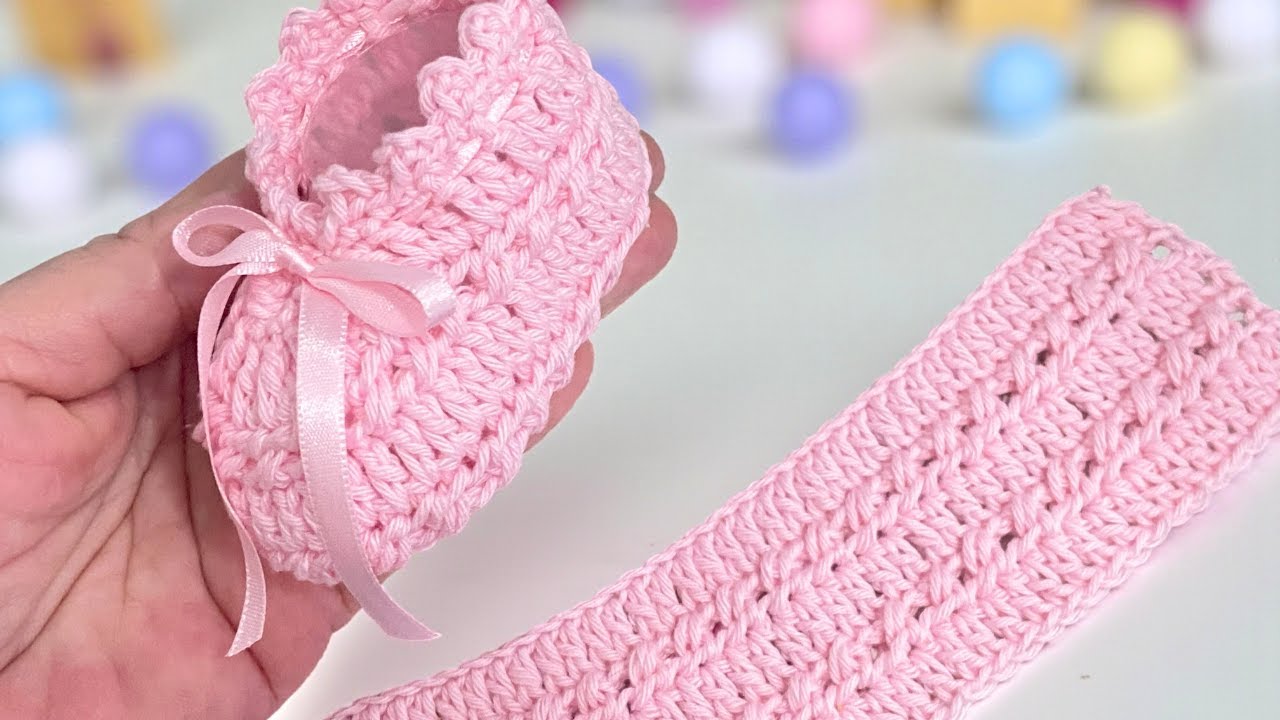 SUPER FACIL,MUITO ESPECIAL ESTA TÉCNICA   SEM CONTAGEM DE PONTOS   PARA FAZER SAPATINHO DE CROCHÊ 💎