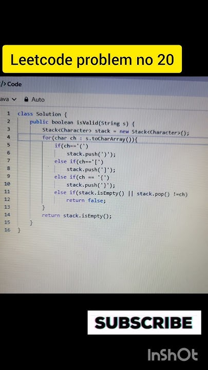Valid parentheses | Leetcode problem solving #leetcode #java #shots ...