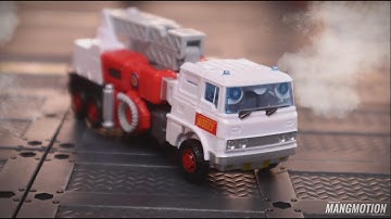 Transformers stop motion：Newage H46W Backdraft Inferno w/ Mini Figure