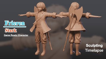 Frieren: Stark - Game Ready Character Part 2: Sculpting in Blender Timelapse