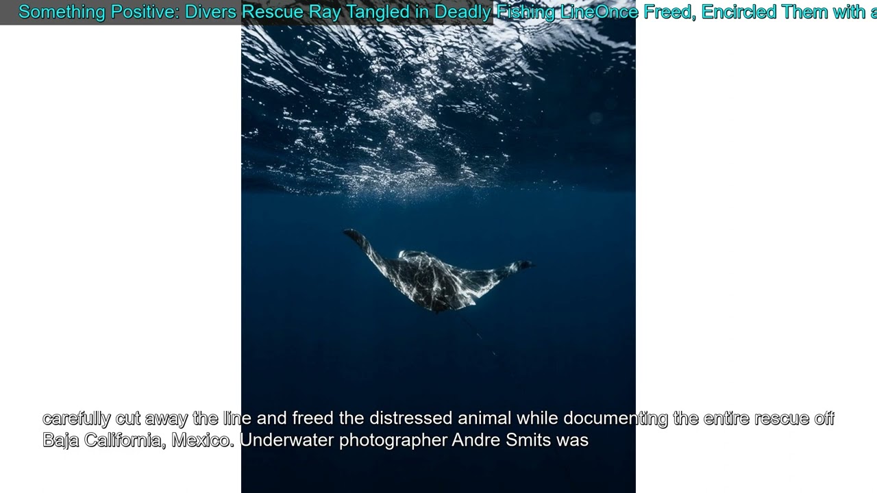 Something Positive: Divers Rescue Ray Tangled in Deadly Fishing LineOnce Freed, Encircled
