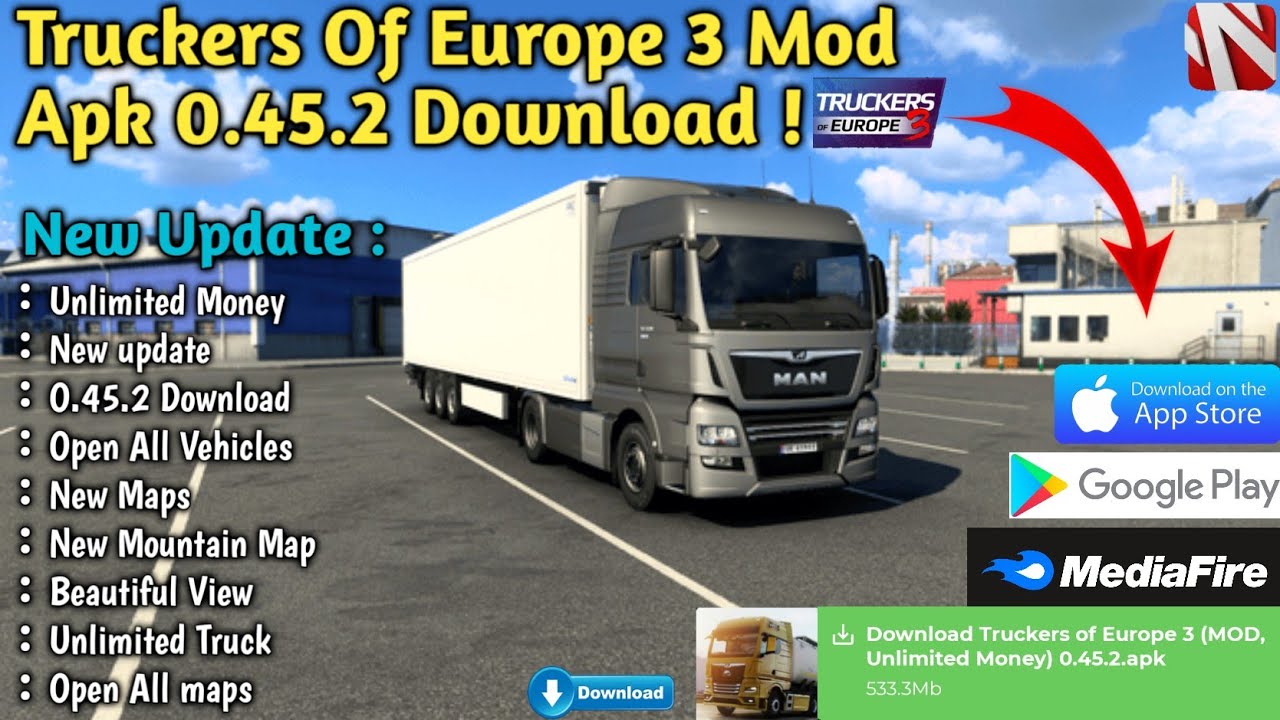 Truckers Of Europe 3 Mod Apk Unlimited Money 0.45.2 New
