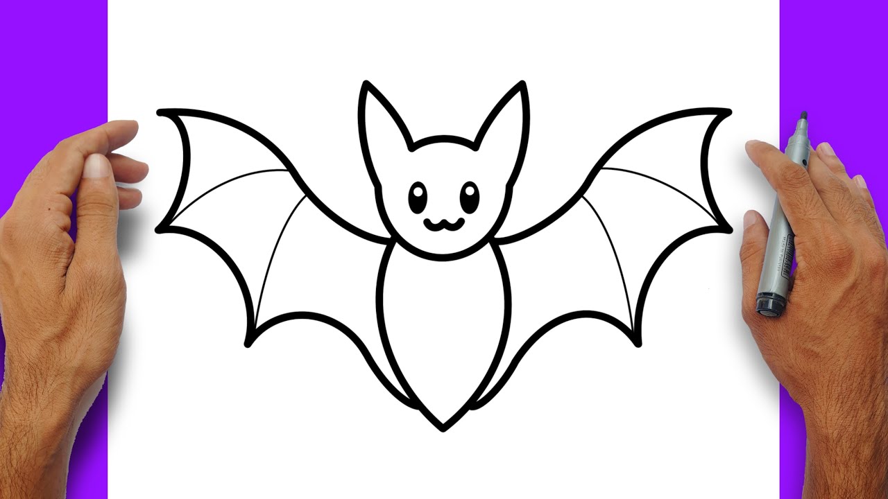 🦇 Como Desenhar um Morcego Passo a Passo 🌙 | Desenho de Halloween Fácil ...