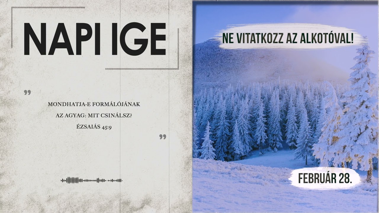 Napi IGE | Ne vitatkozz az Alkotóval! | 2026.02.28