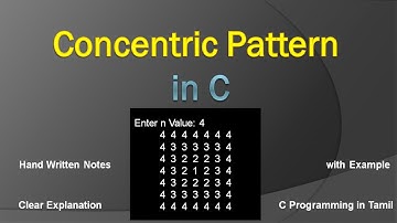 Concentric Pattern in C | C Programming in Tamil