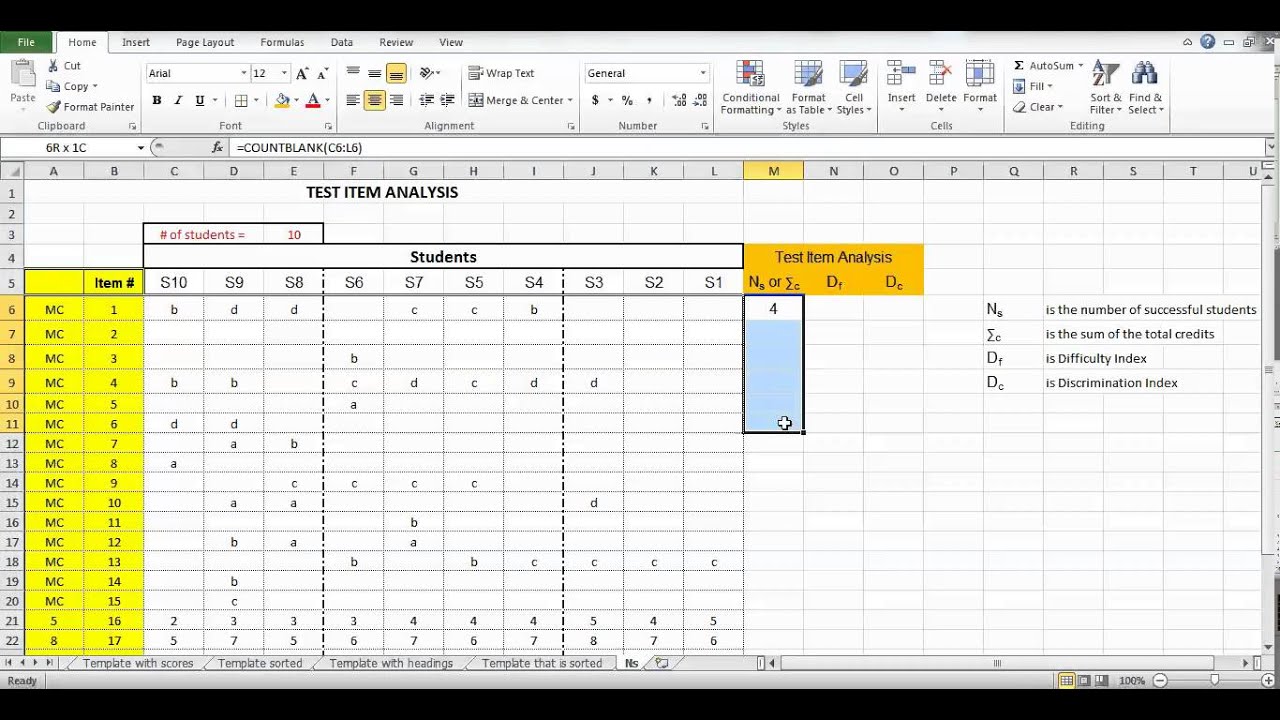 using excel test item analysis formula for sum of using excel for stock analysis