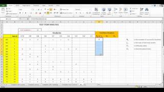 Using Excel - Test Item Analysis, Formula for Sum of Credits